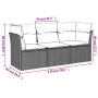 Gartensofa-Set mit Kissen, 3-teilig, schwarzes synthetisches Rattan von , Gartensets - Ref: Foro24-3249045, Preis: 197,12 €, ...