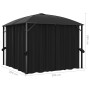 Gazebo with anthracite gray curtains 300x300x265 cm