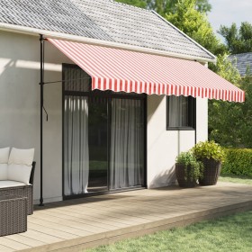 Red and white striped awning replacement fabric 4x3.5 m by , Awnings - Ref: Foro24-367717, Price: 60,67 €, Discount: %