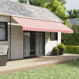 Red and white striped awning replacement fabric 5x3 m by , Awnings - Ref: Foro24-367720, Price: 59,99 €, Discount: %