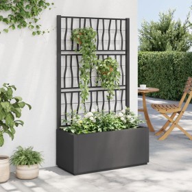 Jardinera con enrejado PP gris oscuro 80x36x140 cm de , Maceteros y jardineras - Ref: Foro24-368780, Precio: 104,01 €, Descue...