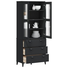 VIKEN tall sideboard solid black pine wood 80x40x190 cm by , Sideboards - Ref: Foro24-3207151, Price: 344,99 €, Discount: %