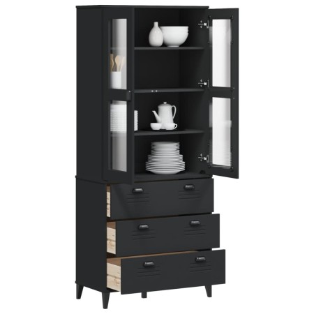 VIKEN tall sideboard solid black pine wood 80x40x190 cm by , Sideboards - Ref: Foro24-3207151, Price: 344,54 €, Discount: %