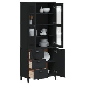 Aparador alto VIKEN madera maciza de pino negro 80x40x190 cm de , Aparadores - Ref: Foro24-3207145, Precio: 335,99 €, Descuen...