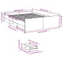 Concrete gray engineered wood bed with drawers 140x190 cm by , Beds and slatted bases - Ref: Foro24-3280310, Price: 147,77 €,...