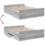 Cama con cajones madera ingeniería gris Sonoma 140x190 cm de , Camas y somieres - Ref: Foro24-3280312, Precio: 148,99 €, Desc...