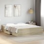 Sonoma oak engineered wood bed with drawers 150x200 cm by , Beds and slatted bases - Ref: Foro24-3280288, Price: 153,21 €, Di...