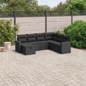 7-piece garden dining set and black synthetic rattan cushions by , Garden sets - Ref: Foro24-3263521, Price: 437,34 €, Discou...