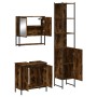 Set de muebles baño 3 pzas madera contrachapada roble ahumado de , Muebles de baño - Ref: Foro24-3214682, Precio: 193,88 €, D...