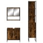 Set de muebles baño 3 pzas madera contrachapada roble ahumado de , Muebles de baño - Ref: Foro24-3214682, Precio: 193,88 €, D...