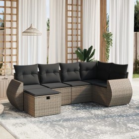 6-piece garden furniture set and gray synthetic rattan cushions by , Garden sets - Ref: Foro24-3264106, Price: 412,99 €, Disc...