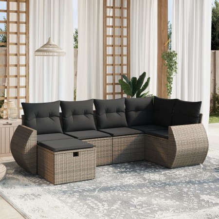 Set de muebles de jardín 6 pzas y cojines ratán sintético gris de , Conjuntos de jardín - Ref: Foro24-3264106, Precio: 424,30...