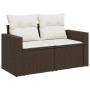 Gartensofa Set 9 Stück und braune synthetische Rattankissen von , Gartensets - Ref: Foro24-3219413, Preis: 603,33 €, Rabatt: %