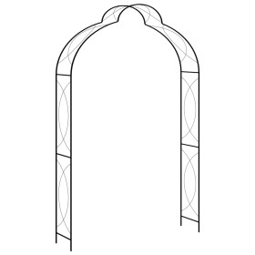 Black iron garden arch 150x34x240 cm by vidaXL, Pergolas, arches and garden trellises - Ref: Foro24-47095, Price: 106,77 €, D...