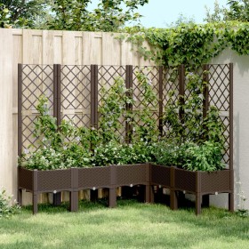 Jardinera con enrejado PP marrón 160x120x142 cm de , Maceteros y jardineras - Ref: Foro24-367940, Precio: 173,99 €, Descuento: %