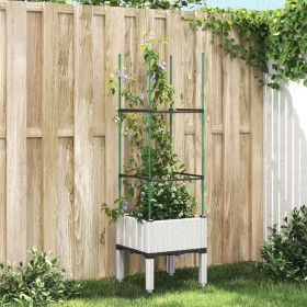 Jardinera con enrejado PP blanco 40x40x142,5 cm de , Maceteros y jardineras - Ref: Foro24-367949, Precio: 32,99 €, Descuento: %