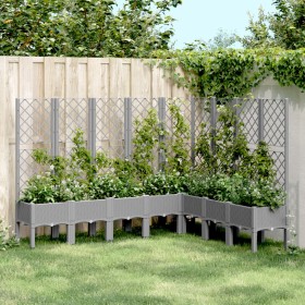 Jardinera con enrejado PP gris claro 200x160x142 cm de , Maceteros y jardineras - Ref: Foro24-367942, Precio: 226,98 €, Descu...