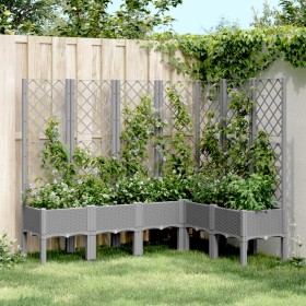 Planter with trellis PP light gray 160x120x142 cm by , Pots and planters - Ref: Foro24-367937, Price: 174,99 €, Discount: %