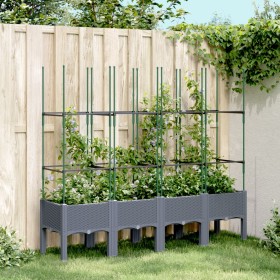 Planter with gray PP trellis 160x40x142.5 cm by , Pots and planters - Ref: Foro24-367961, Price: 84,99 €, Discount: %