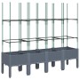 Planter with gray PP trellis 160x40x142.5 cm by , Pots and planters - Ref: Foro24-367961, Price: 84,81 €, Discount: %