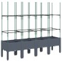 Planter with gray PP trellis 160x40x142.5 cm by , Pots and planters - Ref: Foro24-367961, Price: 84,81 €, Discount: %