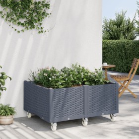 Gray PP planter with wheels 100x80x54 cm by , Pots and planters - Ref: Foro24-367977, Price: 156,92 €, Discount: %