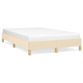 Cream fabric bed frame 120x190 cm by , Beds and slatted bases - Ref: Foro24-379494, Price: 96,99 €, Discount: %