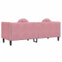 Pink velvet 3-seater sofa with cushions by , Sofas - Ref: Foro24-372645, Price: 296,99 €, Discount: %