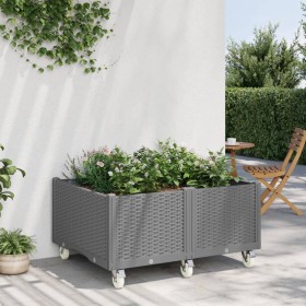 Jardinera con ruedas PP gris claro 100x80x54 cm de , Maceteros y jardineras - Ref: Foro24-367982, Precio: 157,12 €, Descuento: %