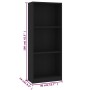 Estantería de 3 niveles madera ingeniería negro 40x24x109 cm de vidaXL, Librerías y estanterías - Ref: Foro24-800829, Precio:...