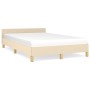 Bed frame with cream fabric headboard 120x190 cm by , Beds and slatted bases - Ref: Foro24-379539, Price: 113,55 €, Discount: %