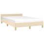 Bed frame with cream fabric headboard 120x190 cm by , Beds and slatted bases - Ref: Foro24-379539, Price: 117,99 €, Discount: %