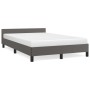 Bed frame with headboard gray synthetic leather 120x190 cm by , Beds and slatted bases - Ref: Foro24-379545, Price: 112,82 €,...