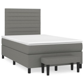 Cama box spring con colchón tela gris oscuro 120x190 cm de , Camas y somieres - Ref: Foro24-3270363, Precio: 437,02 €, Descue...