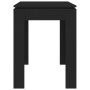 Mesa de comedor de madera contrachapada negro 120x60x76 cm