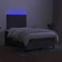 Cama box spring con colchón y LED tela marrón oscuro 120x190 cm de , Camas y somieres - Ref: Foro24-3270205, Precio: 413,87 €...