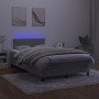 Cama box spring colchón y LED terciopelo gris claro 120x190 cm de , Camas y somieres - Ref: Foro24-3270141, Precio: 374,33 €,...