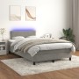 Box spring bed with mattress and LED light gray velvet 120x190 cm by , Beds and slatted bases - Ref: Foro24-3270141, Price: 3...