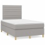 Cama box spring con colchón y LED tela gris claro 120x190 cm de , Camas y somieres - Ref: Foro24-3270253, Precio: 416,06 €, D...