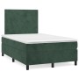 Cama box spring colchón y LED terciopelo verde oscuro 120x190cm de , Camas y somieres - Ref: Foro24-3270302, Precio: 414,57 €...