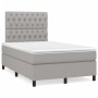 Cama box spring con colchón y LED tela gris claro 120x190 cm de , Camas y somieres - Ref: Foro24-3270218, Precio: 429,89 €, D...