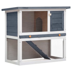 Kaninchenkäfig mit 1 grauen Holztür von vidaXL, Käfige und Lebensräume für Kleintiere - Ref: Foro24-170831, Preis: 123,57 €, ...