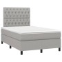 Cama box spring con colchón y LED tela gris claro 120x190 cm de , Camas y somieres - Ref: Foro24-3270218, Precio: 429,89 €, D...