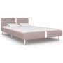 Bed frame with LED cappuccino synthetic leather 120x200 cm by vidaXL, Beds and slatted bases - Ref: Foro24-280862, Price: 178...