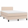 Cama box spring colchón LED cuero sintético capuchino 120x190cm de , Camas y somieres - Ref: Foro24-3270134, Precio: 376,33 €...