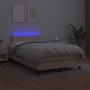 Cama box spring colchón LED cuero sintético capuchino 120x190cm de , Camas y somieres - Ref: Foro24-3270134, Precio: 376,33 €...