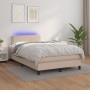 Cama box spring colchón LED cuero sintético capuchino 120x190cm de , Camas y somieres - Ref: Foro24-3270134, Precio: 376,33 €...