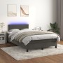 Box spring bed with mattress and LED dark gray velvet 120x190 cm by , Beds and slatted bases - Ref: Foro24-3270160, Price: 38...