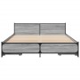 Sonoma gray engineered wood bed with drawers 120x200 cm by , Beds and slatted bases - Ref: Foro24-3279940, Price: 174,31 €, D...