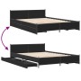 Cama con cajones madera de ingeniería negro 120x200 cm de , Camas y somieres - Ref: Foro24-3279937, Precio: 176,06 €, Descuen...